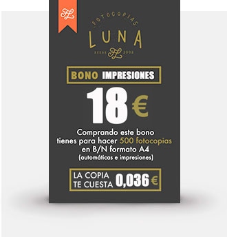 Bono de 12 € Fotocopias en blanco / negro