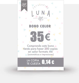Bono de 30 € Fotocopias a color
