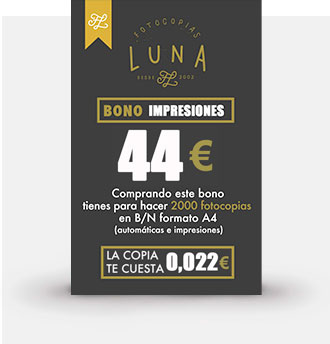 Bono de 36 € Fotocopias en blanco / negro