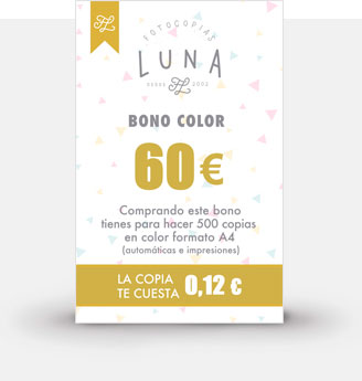Bono de 55 € Fotocopias a color